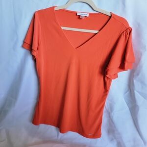 [Calvin Klein] V-Neck Blouse
